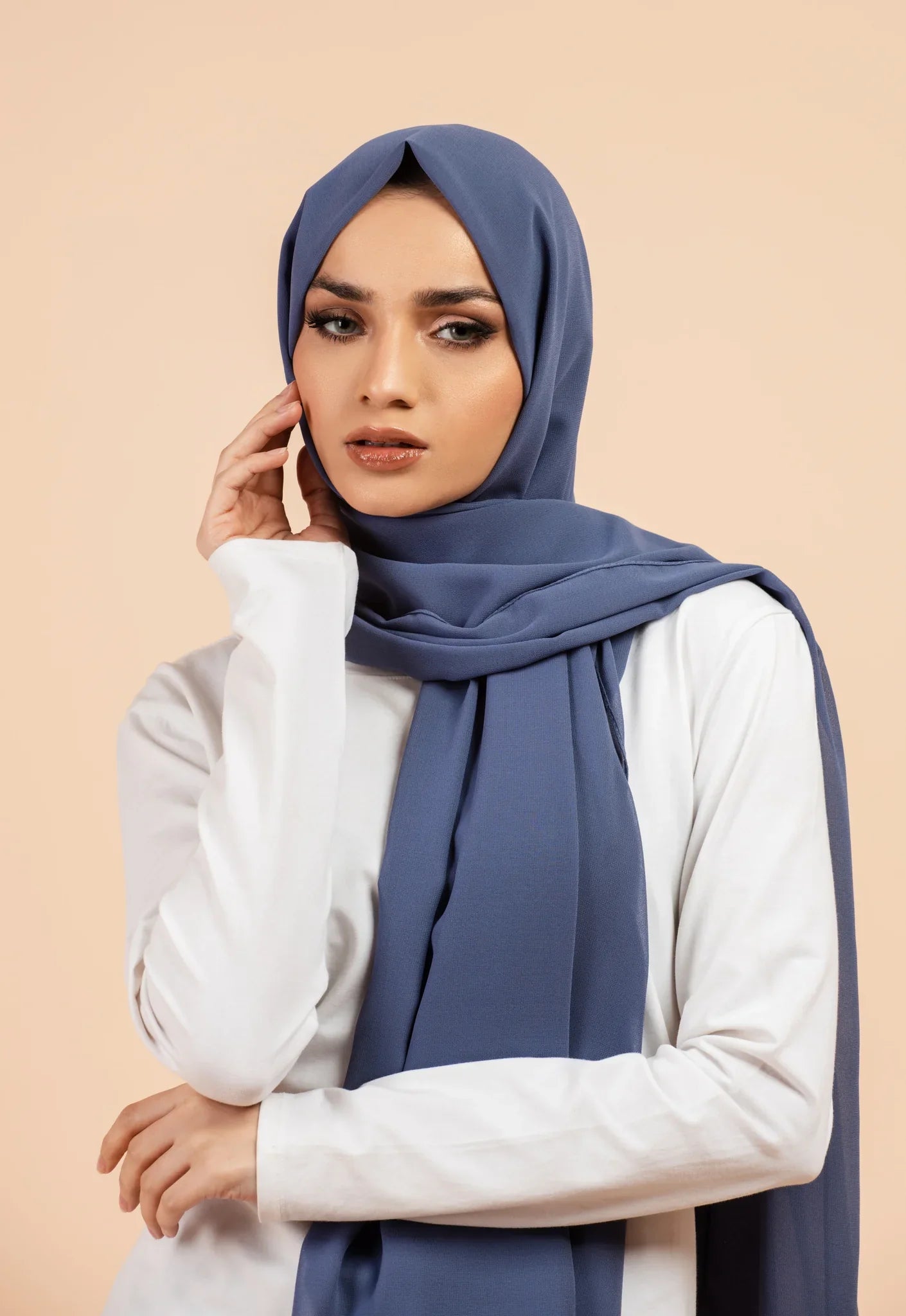 Premium Georgette - Demin Blue