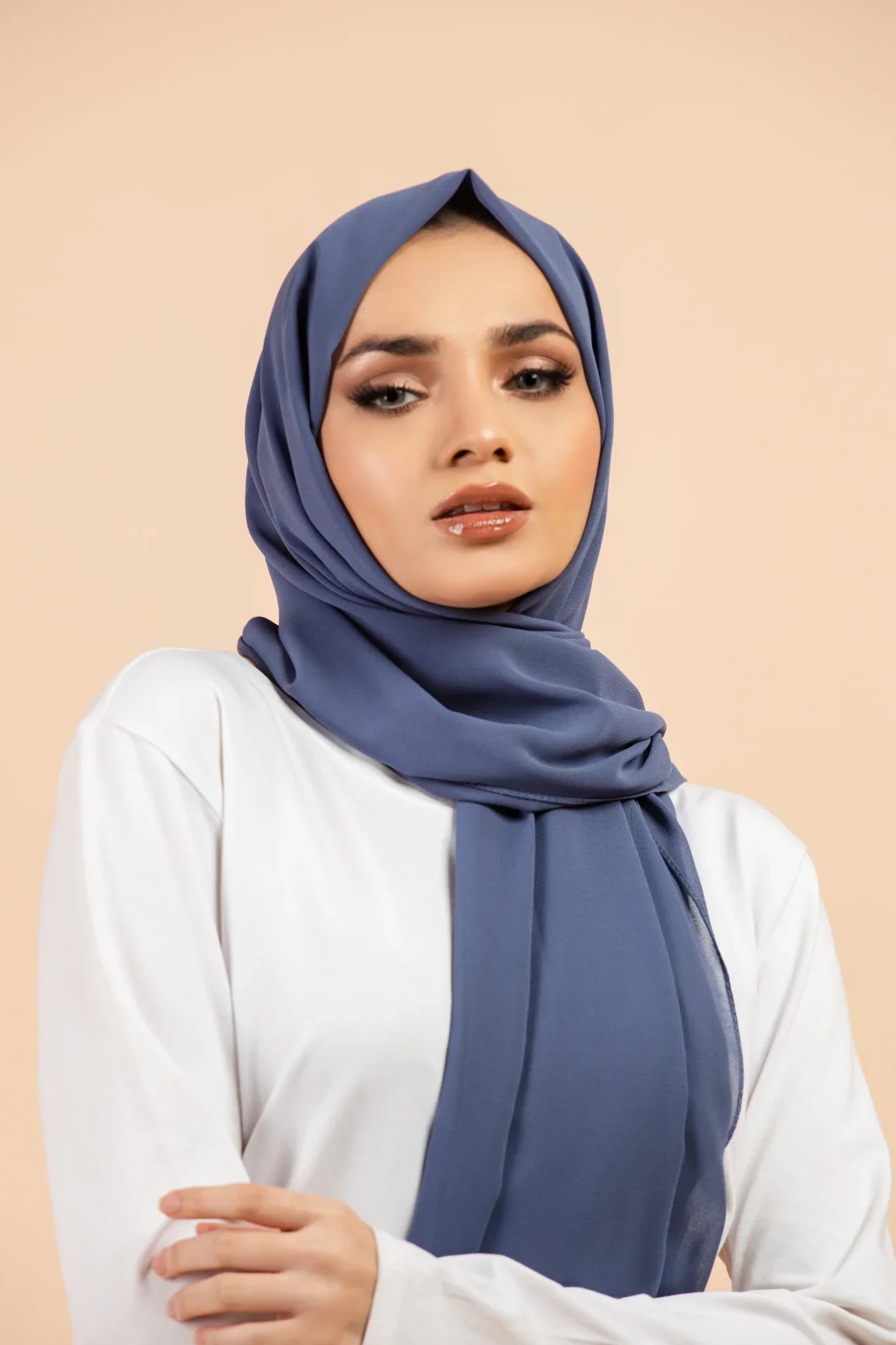 Premium Georgette - Demin Blue
