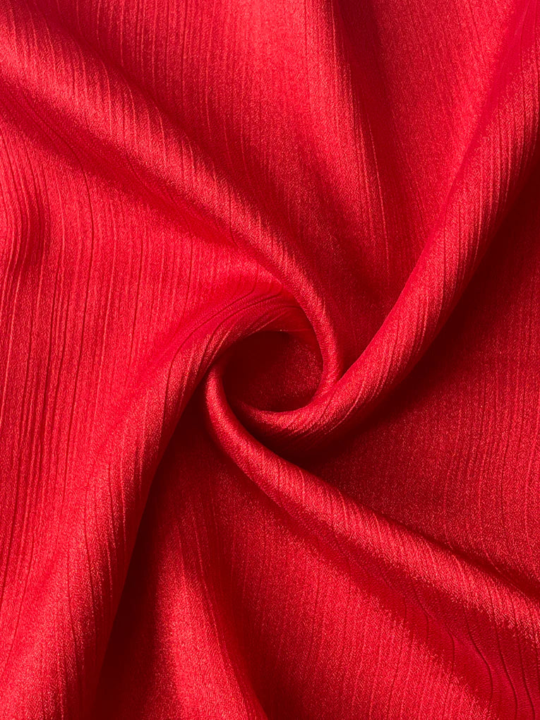 Crinkle Silk Hijab - Red Cherry