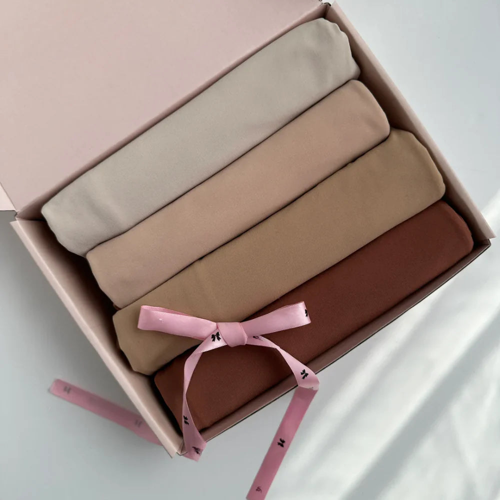 Luxury Turkish hijab bundle by Noor Ul Haya – pack of 6 elegant hijabs