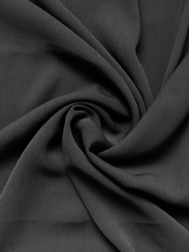 Crinkle Chiffon Hijab - Black